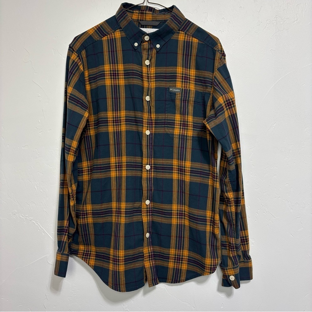 Columbia Men's Rapid Rivers Long Sleeve Button Up Shirt Plaid Small Cotton Blend